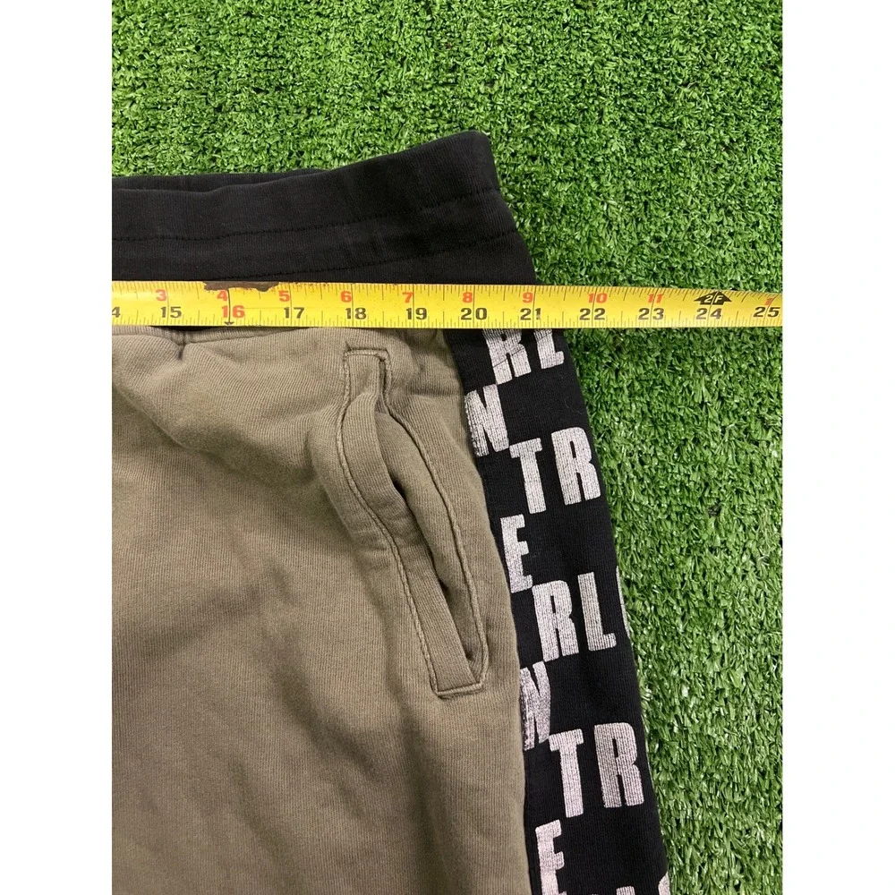 True Religion Mens 2XL Khaki Green Logo Side Stripe Jogger Sweatpants Black Tape